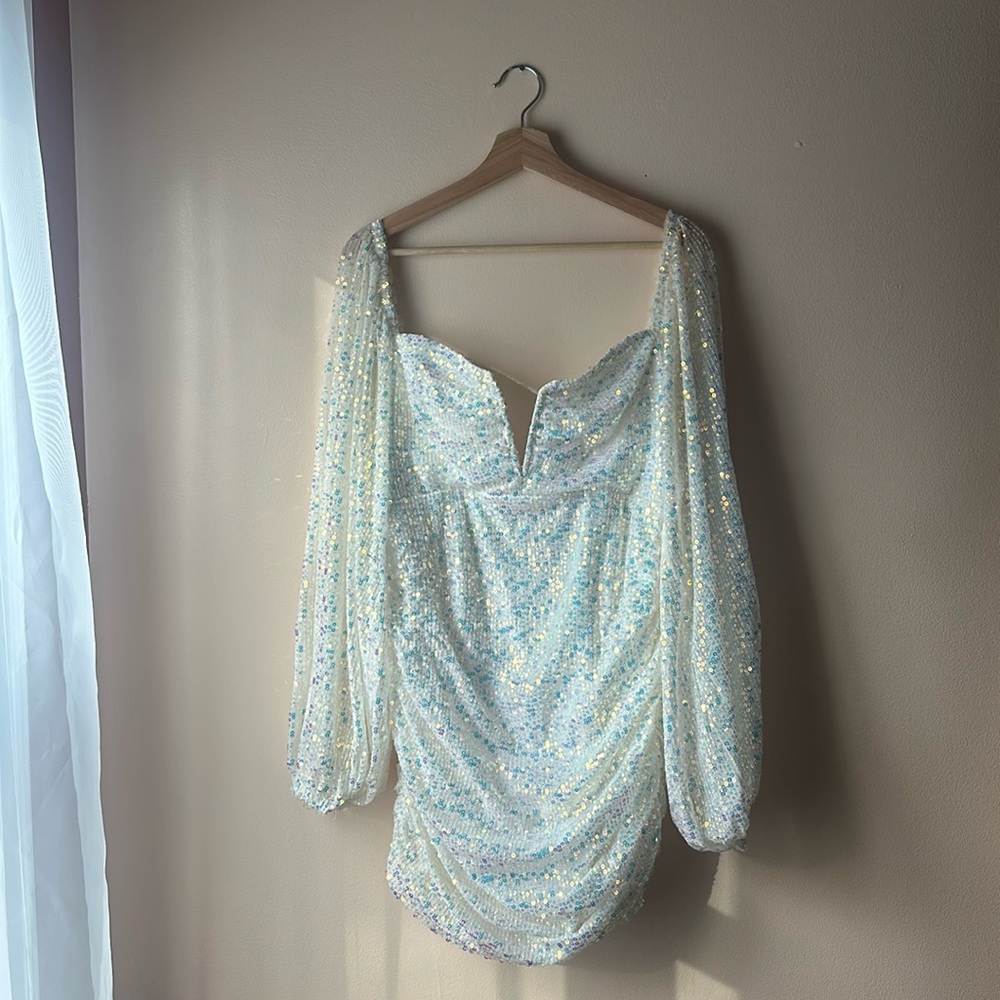 Sequin White Dress